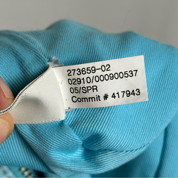 2005 Banana Republic Aqua Blue Shoulder Bag Brass Buckle Baguette Purse 2000s - Picture 5 of 14